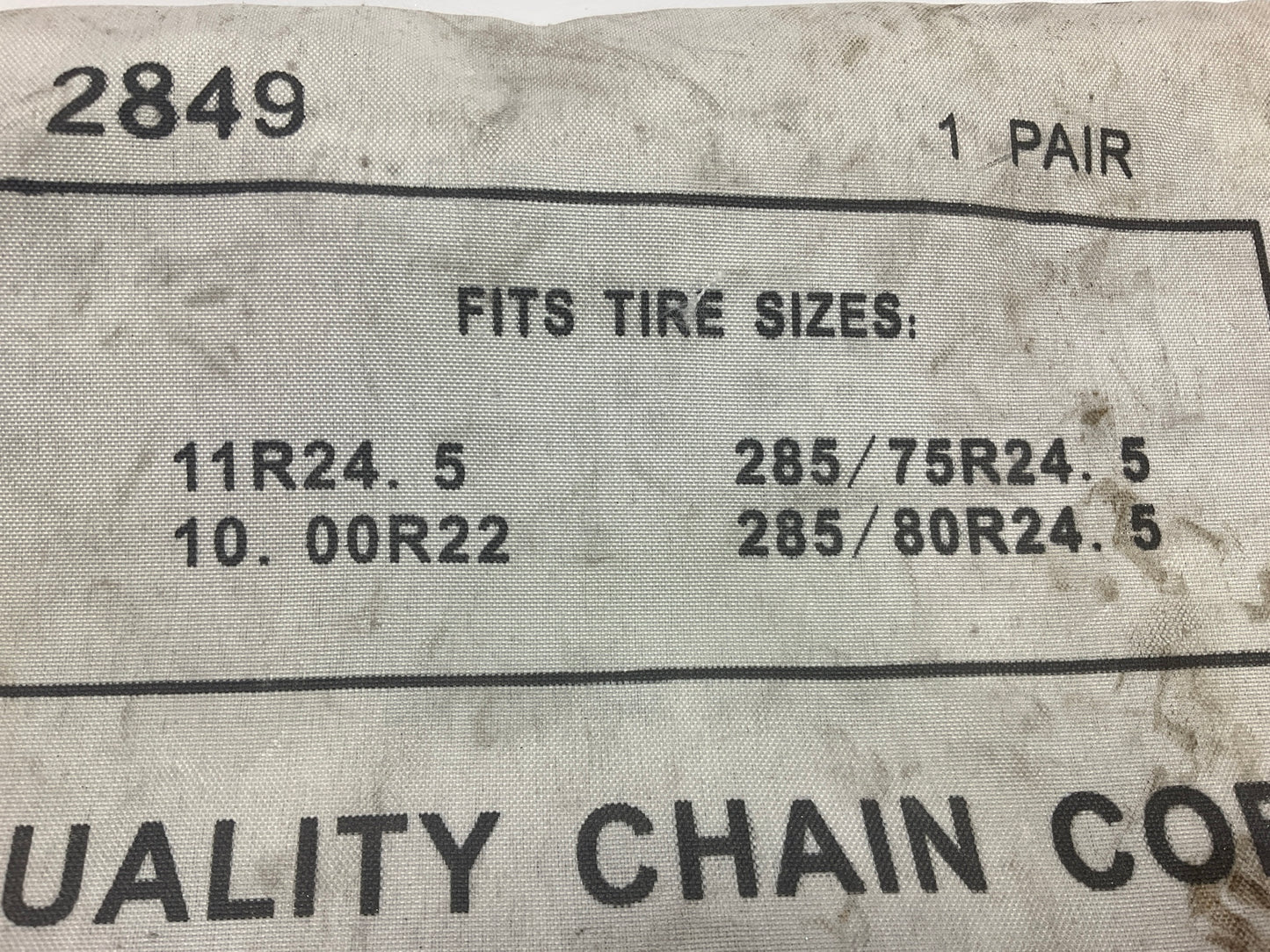 Quality Chain 2849 Tire Snow Chains PAIR 285/75R24.5, 10.00R22, 285/80R24.5