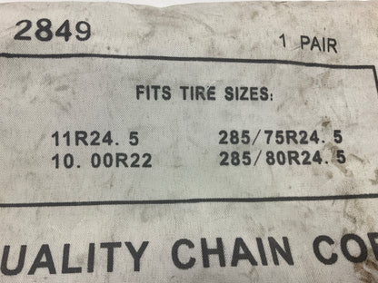 Quality Chain 2849 Tire Snow Chains PAIR 285/75R24.5, 10.00R22, 285/80R24.5
