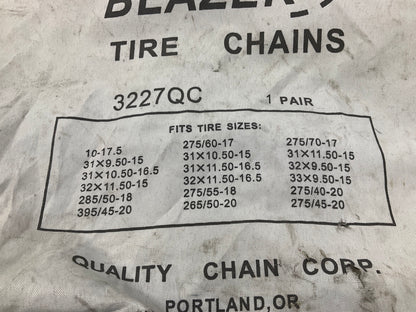 Quality Chain 3227QC Tire Snow Chains PAIR For 275/45-20, 275/40-20, 265/50-20
