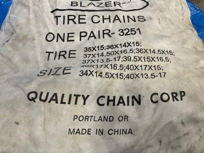 Quality Chain Corp 3251 Tire Snow Chains PAIR 325/80-16, 355/60-20, 36X14.50-15