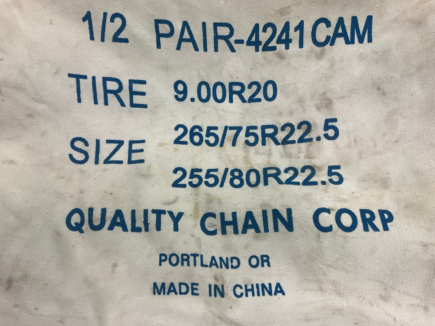 1/2 PAIR Quality 4241CAM CAM Type Tire Snow Chain 9.00-20, 10-22.5, 255/80R22.5