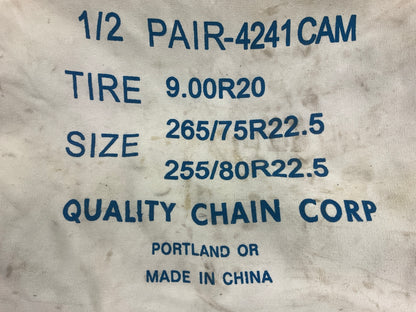 1/2 PAIR Quality 4241CAM CAM Type Tire Snow Chain 9.00-20, 10-22.5, 255/80R22.5