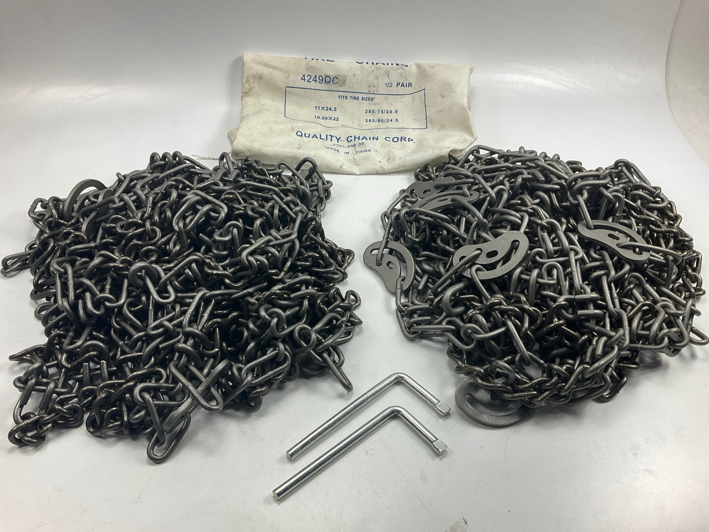 1 Pair Quality 4249QC Tire Snow Chain 11-24.5 10.00-22 285/75-24.5 285/80-24.5