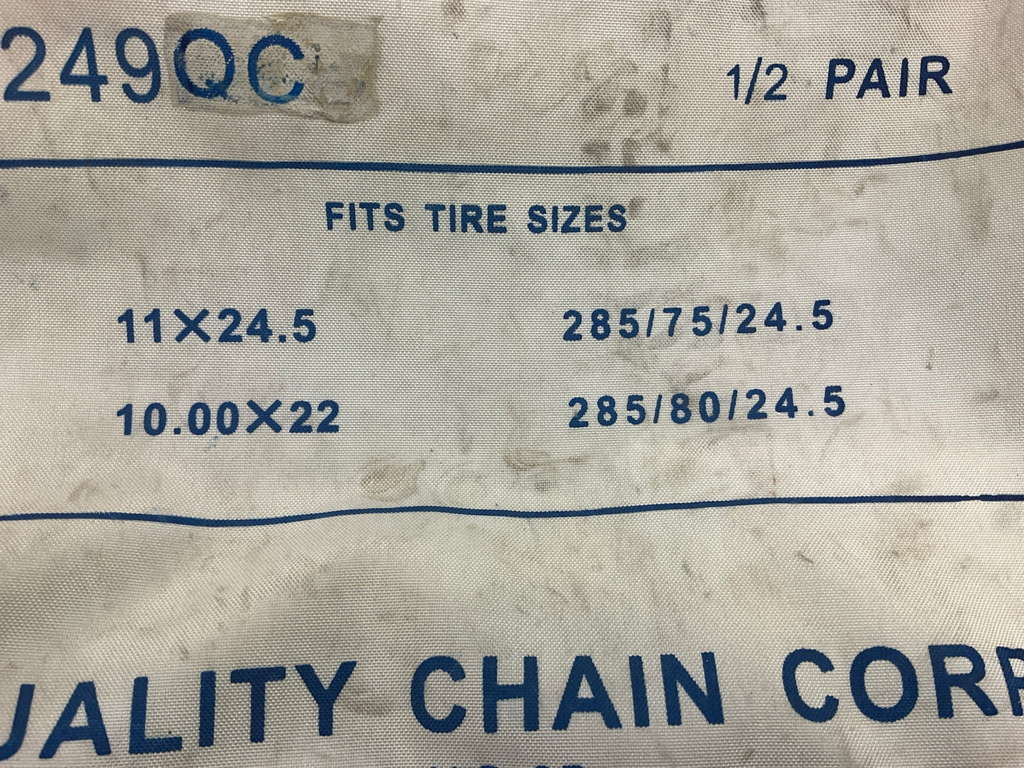 1 Pair Quality 4249QC Tire Snow Chain 11-24.5 10.00-22 285/75-24.5 285/80-24.5