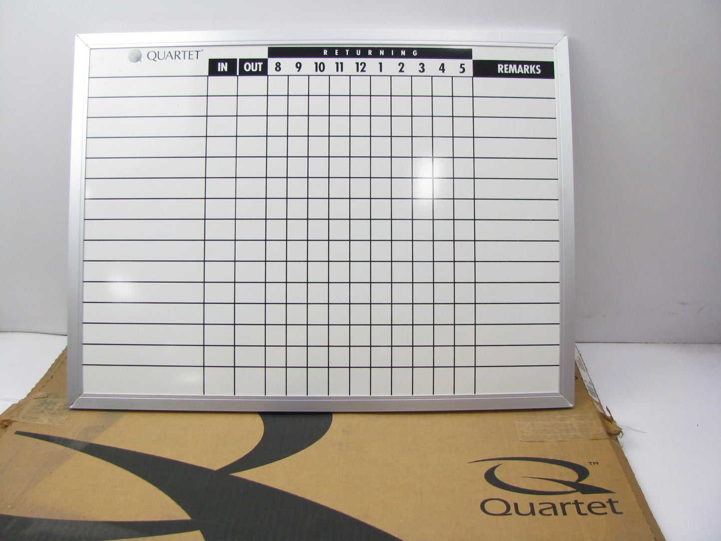 Quartet 711 15 Employee In / Out Time Meal Tracking Board W/ Remarks - 24'' X 18''