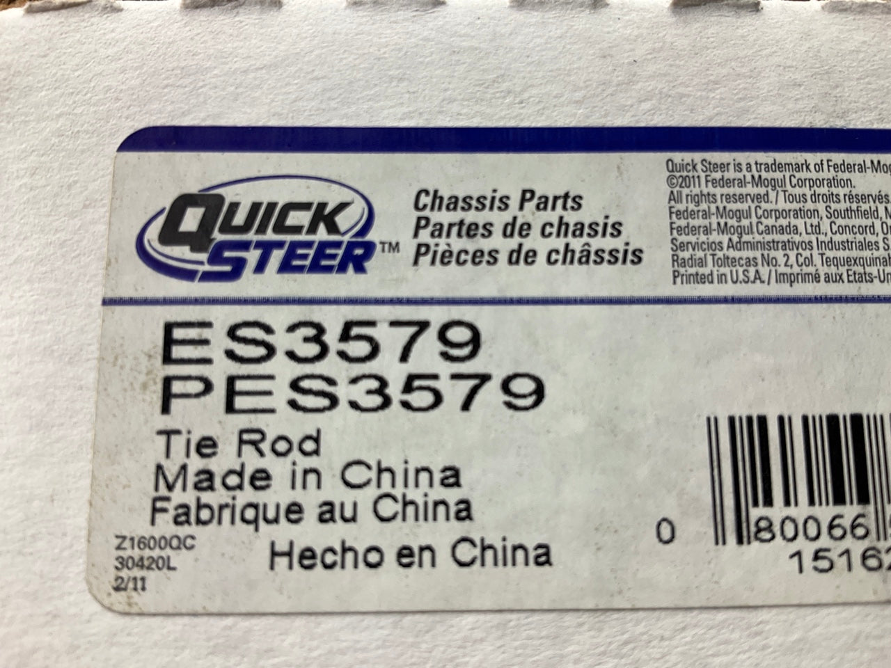 Quick Steer ES3579 Front Right Outer Steering Tie Rod End