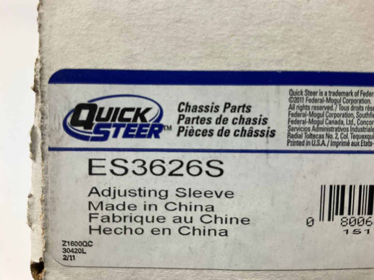 Quick Steer ES3626S Steering Tie Rod End Adjusting Sleeve 4WD ONLY