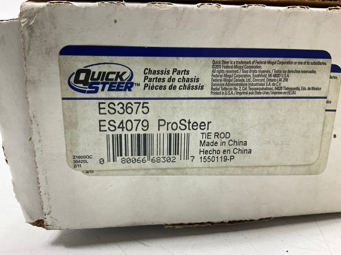 Quick Steer ES3675 Front Left Outer Steering Tie Rod End
