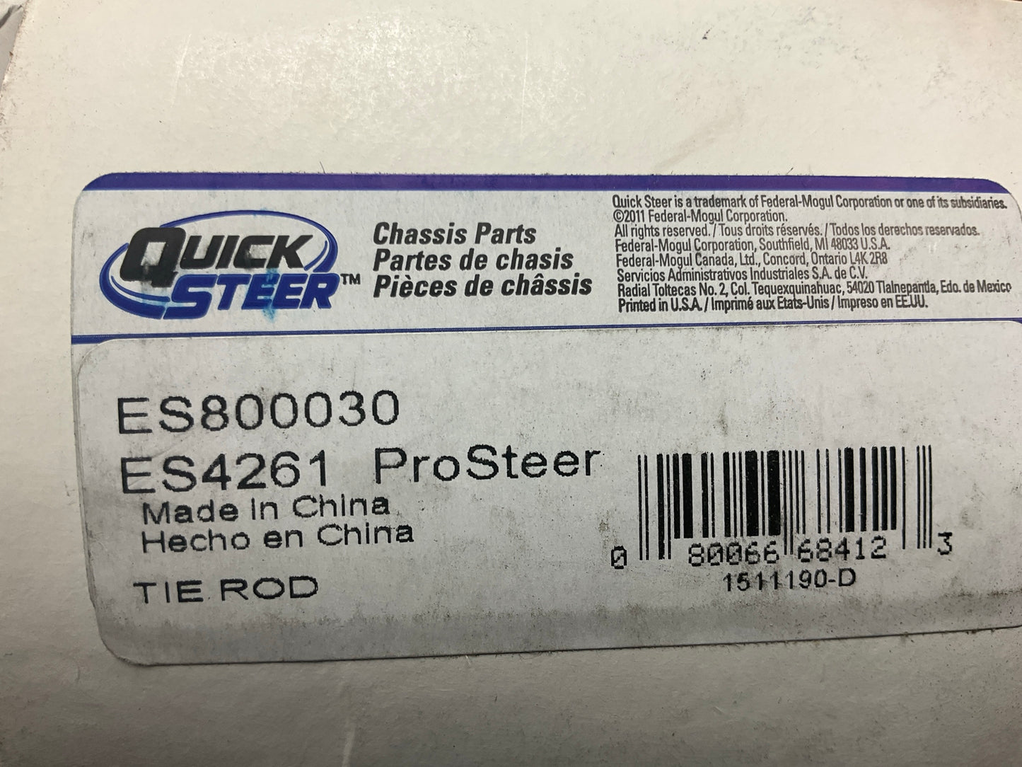 Quick Steer ES800030 Front Outer Steering Tie Rod End