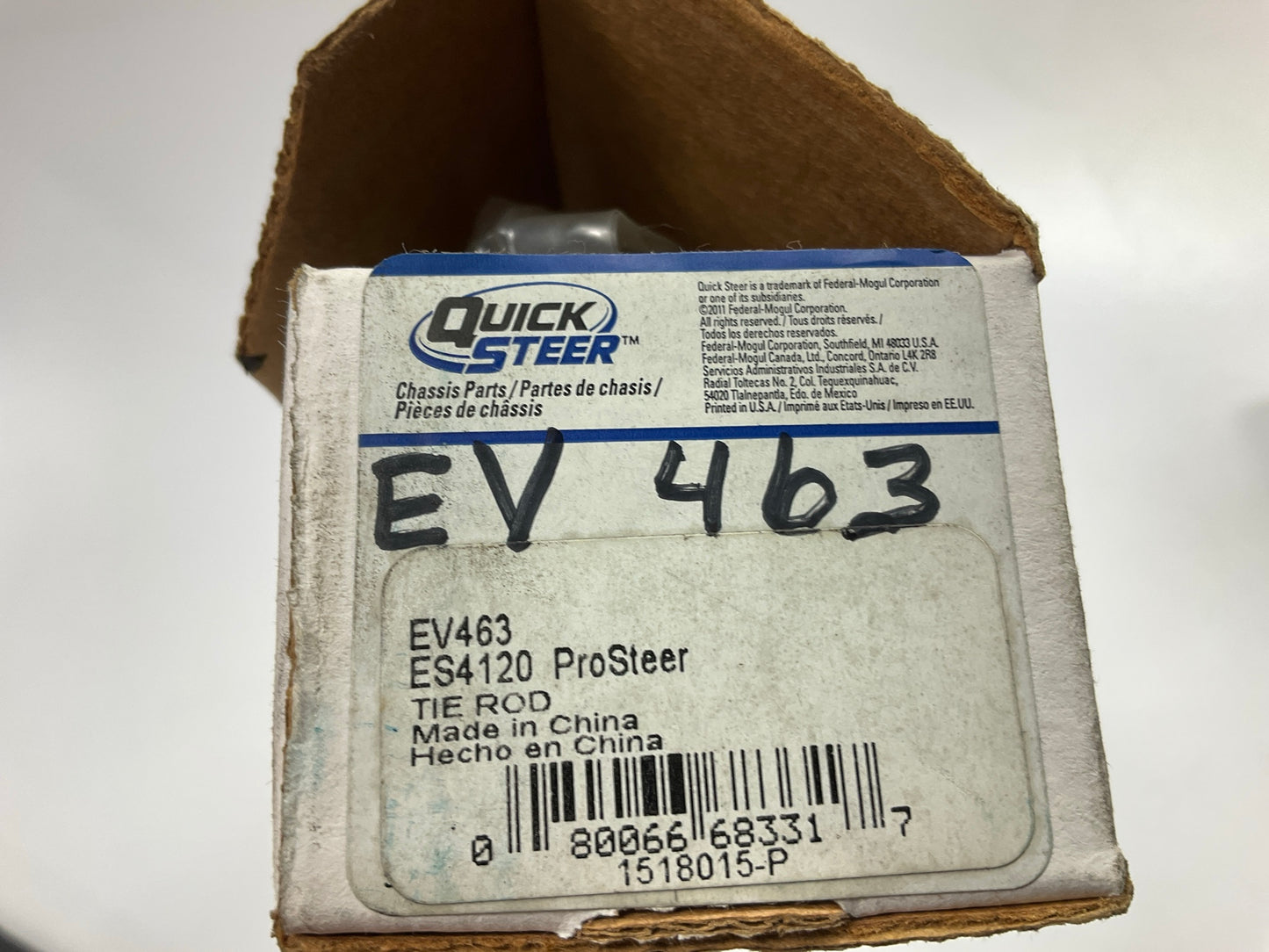 (2) Quick Steer EV463 Front Inner Steering Tie Rod End 2004-06 F-150, LT - 4WD