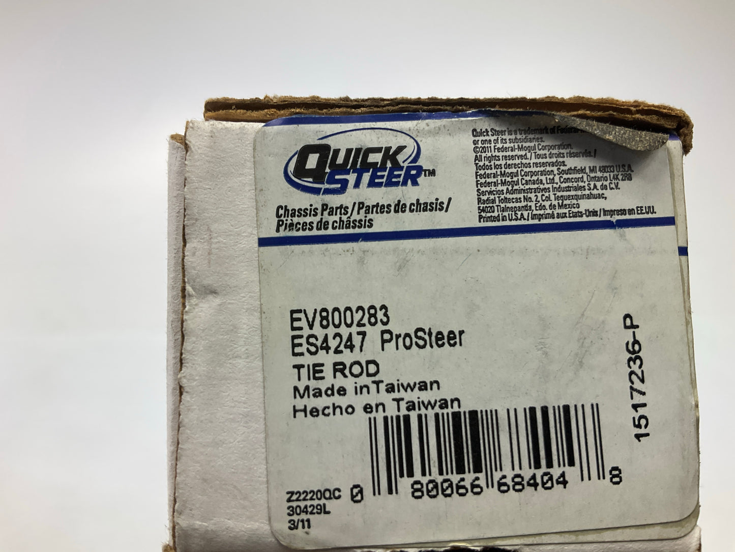 Quick Steer EV800283 Front Inner Steering Tie Rod End
