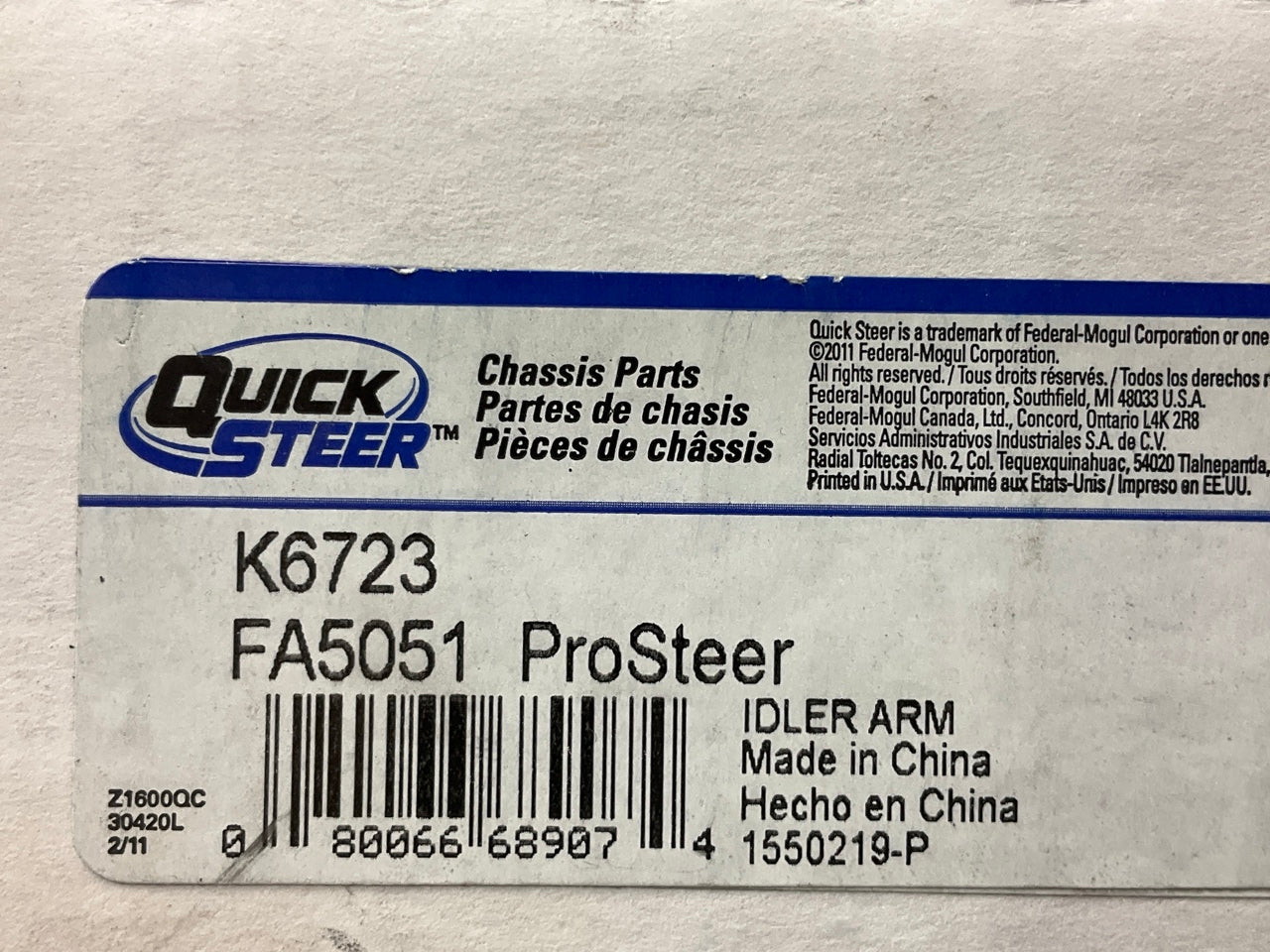 Quick Steer K6723 Steering Idler Arm And Bracket Assembly