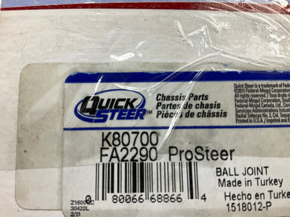 (2) Quick Steer K80700 Front Lower Suspension Ball Joint - MISSING HARDWARE