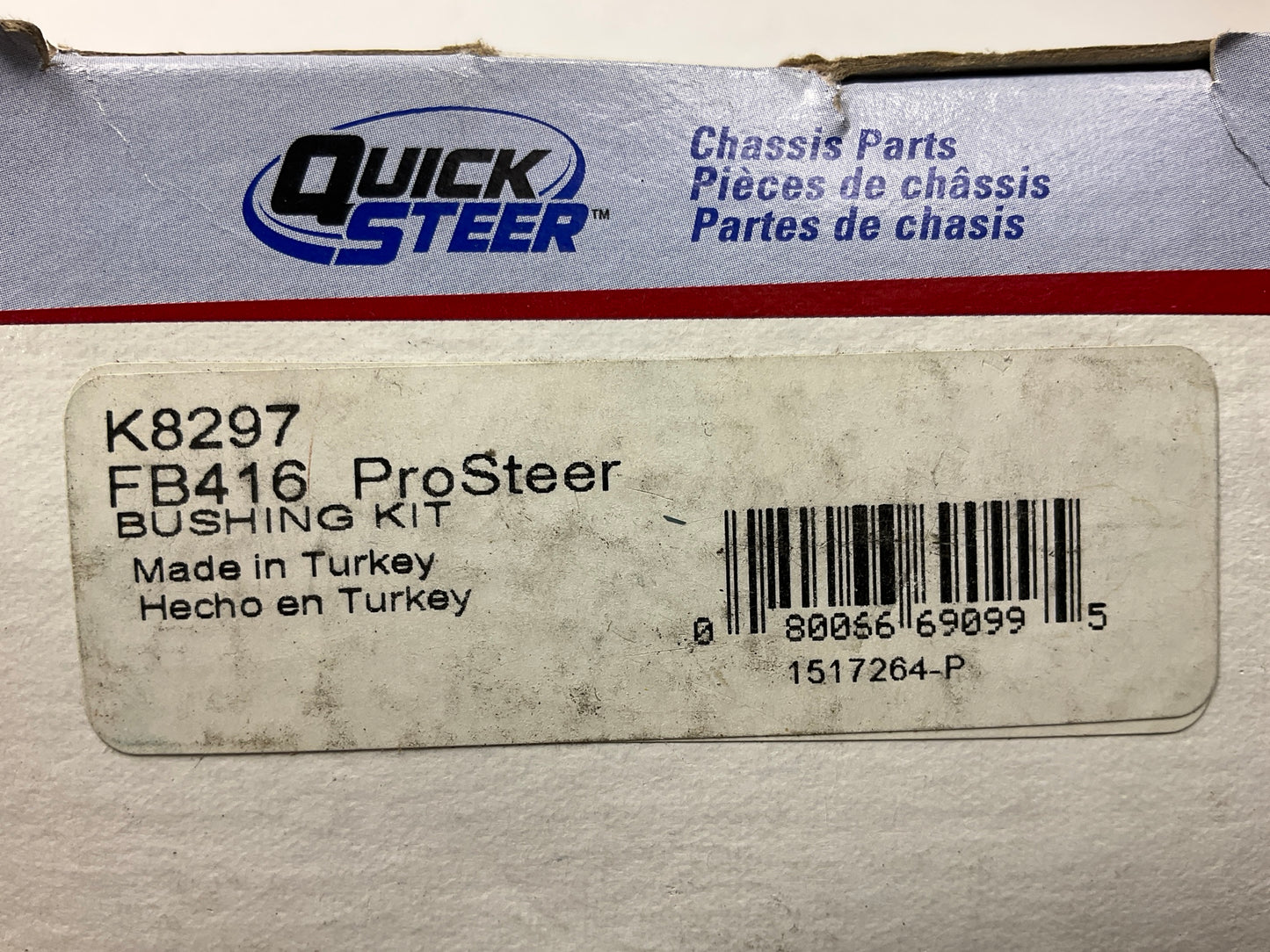 Quick Steer K8297 Suspension Control Arm Bushing Kit. Front Lower