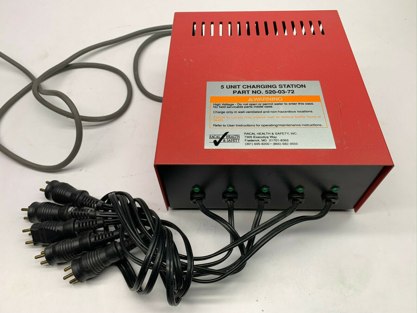 Used RACAL HEALTH&SAFETY 5-Unit Charging Station 520-03-72 Model YL7330.