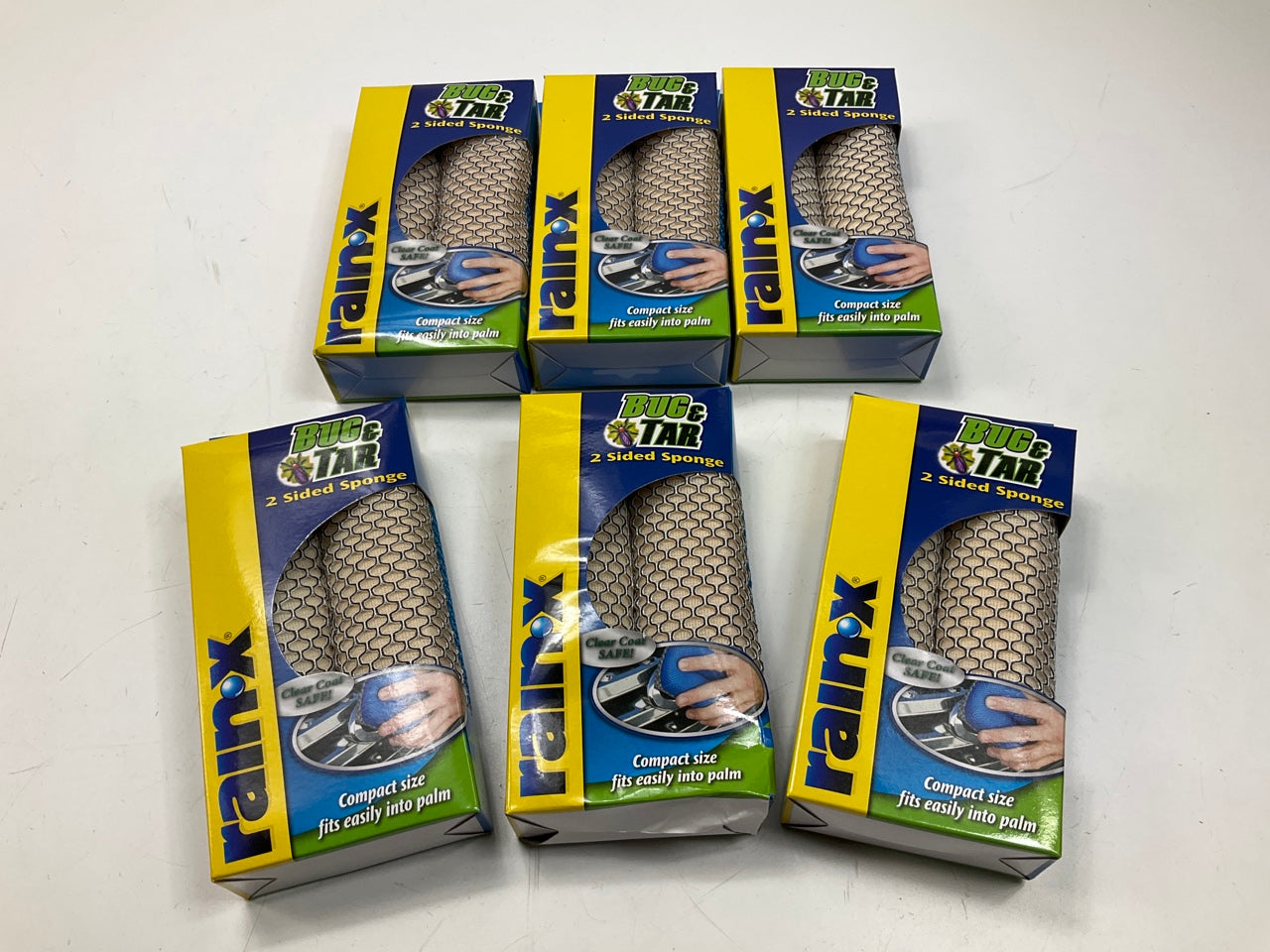 (6) Rain-x 45122X 2-Sided Automotive Bug Grime And Tar Car Wash Cleaning Sponge