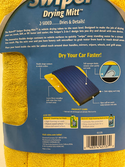Rain-X 45137X Swiper Pro Car Detailing Drying Mitt, Microfiber
