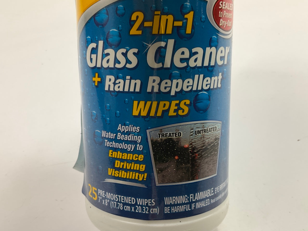 Rain-X 630022  2-in-1 Glass Cleaner And Rain Repellent Wipes - 25 Count