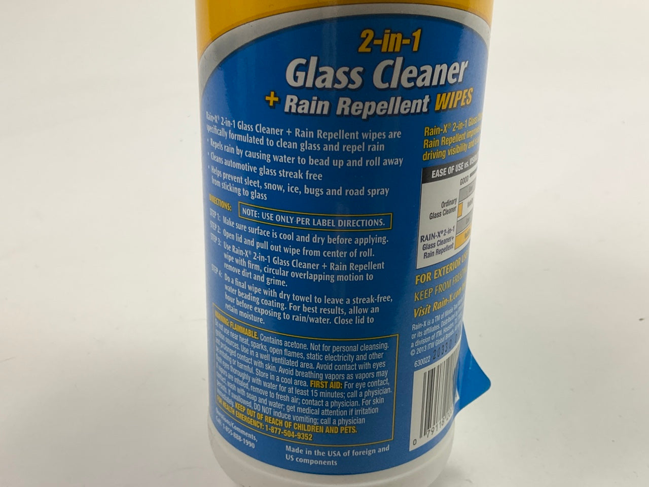 Rain-X 630022  2-in-1 Glass Cleaner And Rain Repellent Wipes - 25 Count Type 2