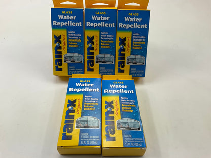 (5) Rain-x 800002245 Glass Treatment Clear Water Repellent, 3.5 Oz Bottles