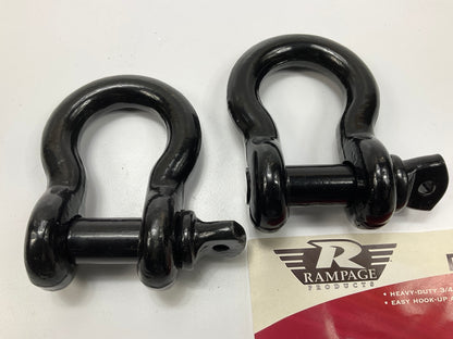 (2) Rampage 8611 Tow D-Rings 3/4'' D Ring Recovery Shackle Towing Pulling Bumper