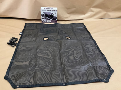 Rampage 90635 Extended Mesh Shade Top For 2007-2018 Jeep Wrangler JK - Black
