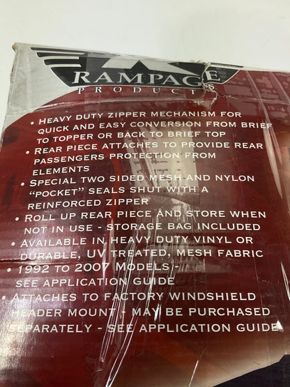 Rampage 94015 Half & Full Combo Soft Top Brief For 1992-1995 Jeep Wrangler TJ