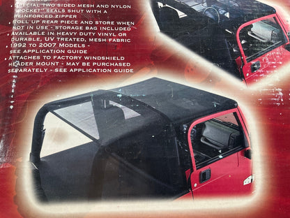 Rampage 94215 Combo Brief Soft Top, Denim, For 1997-2006 Jeep Wrangler TJ