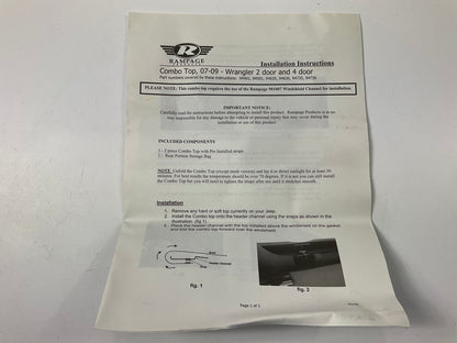 Rampage 94501 Combo Brief/Topper Soft Top For 2007-2014 Jeep Wrangler