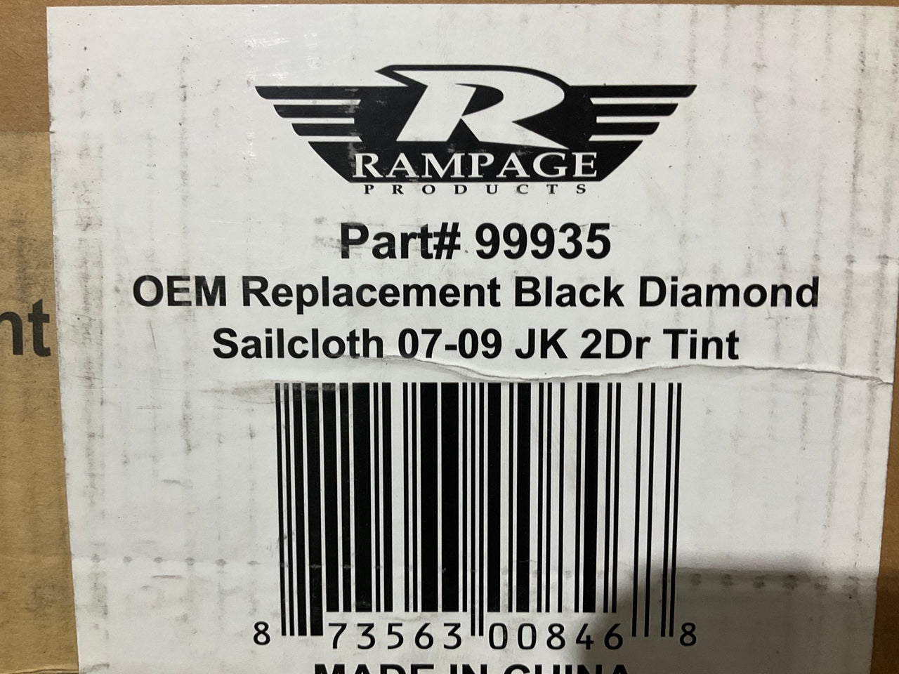 Rampage 99935 Factory Replacement Soft Top, Black Diamond For 07-09 Wrangler JK