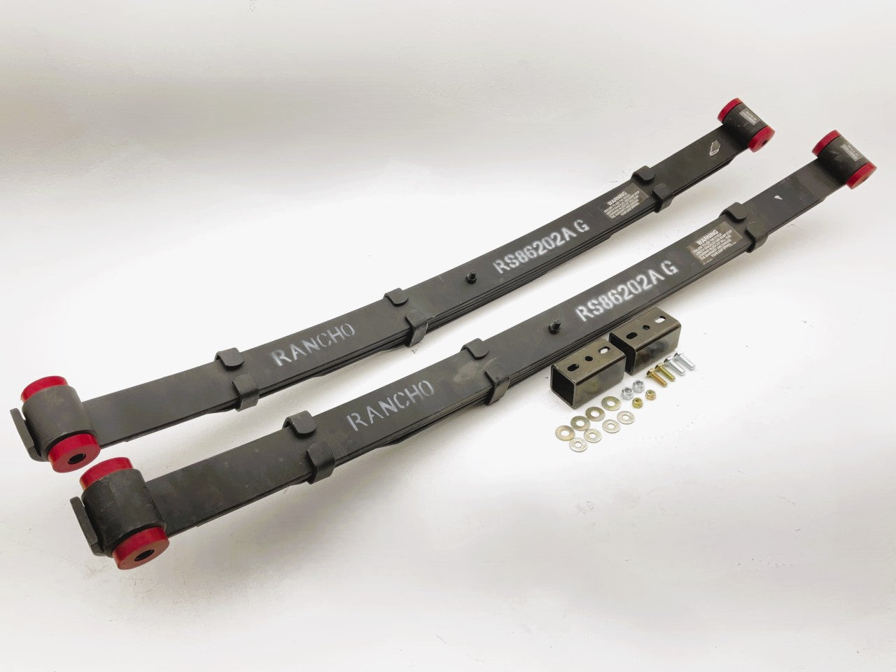 (2) Rancho RS86202 Front Leaf Springs - Raises Front By 2.5'', 1973-1986 Chevy