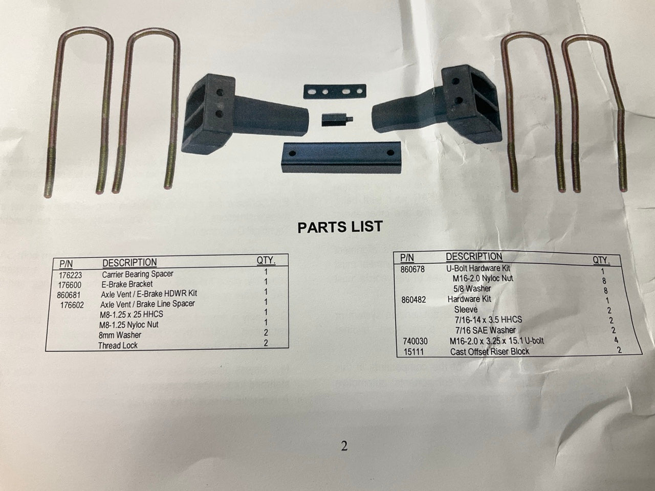 Rancho RS886506 Rear Axle U-Bolt 5.5'' Block Lift Kit 2011-2016 Ford F-250 SD 4WD