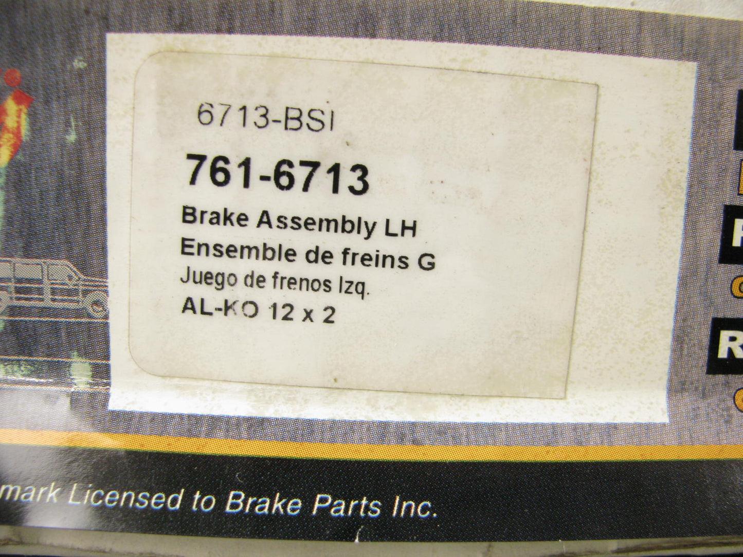 Raybestos 761-6713 AL-KO 12''X2'' Electric LEFT Trailer Brake Assembly