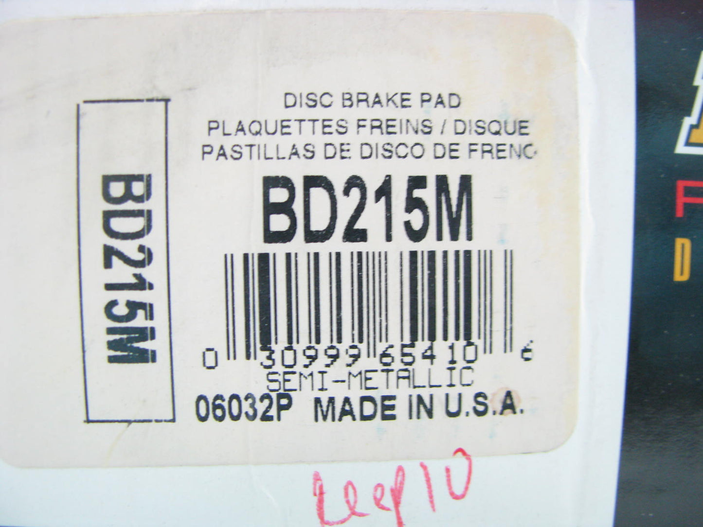 Raybestos BD215M Front Disc Brake Pad Set - Semi-Metallic