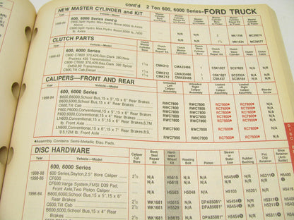 Raybestos BPC20 Brake Auto Parts Catalog For 87-00 Domestic & Import, 698 Pages