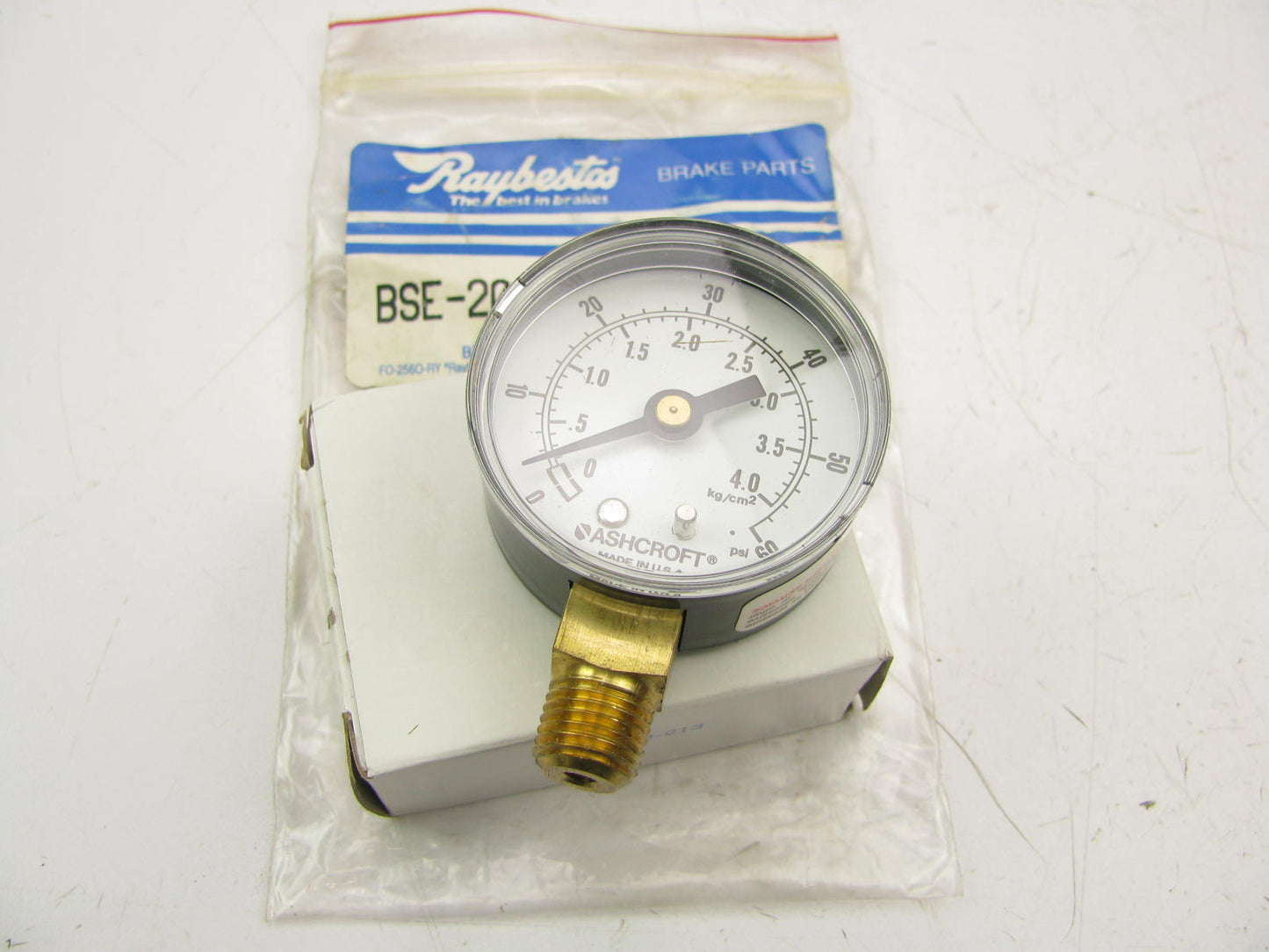 Raybestos BSE-200 Fluid-Bal Pressure Brake Bleeder Gauge - 0-60 PSI ASHCROFT