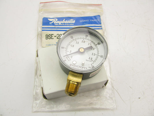 Raybestos BSE-200 Fluid-Bal Pressure Brake Bleeder Gauge - 0-60 PSI ASHCROFT