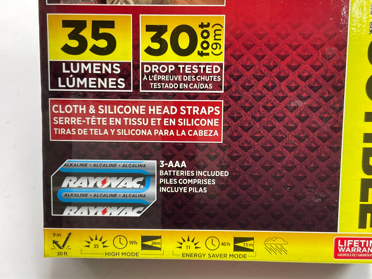 RAYOVAC Virtually Indestructible 35 Lumen 3AAA LED Headlight Head Flashlight