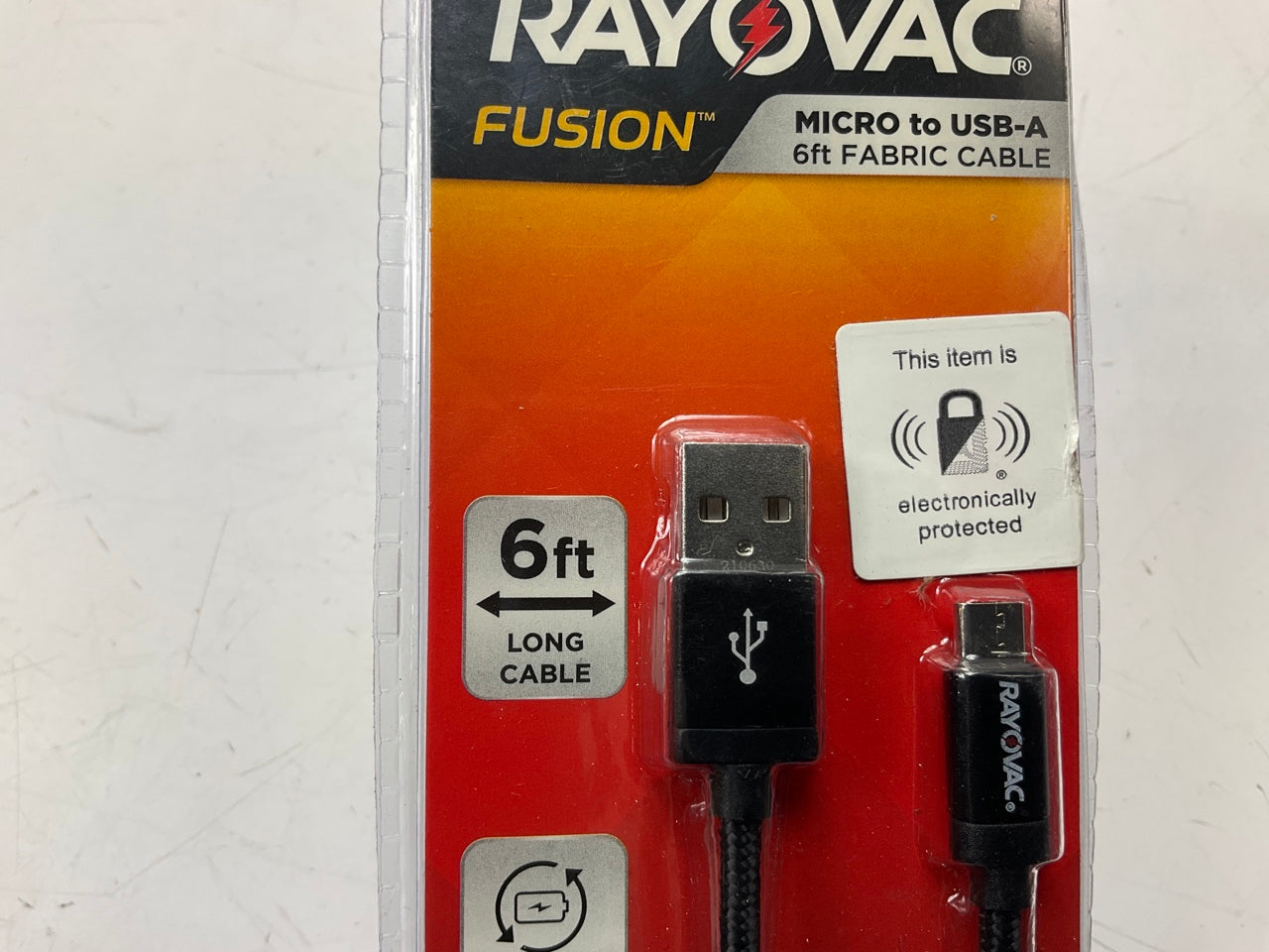 Rayovac RV2419 Micro USB To USB-A 6' Black Fabric Charging & Sync Cable