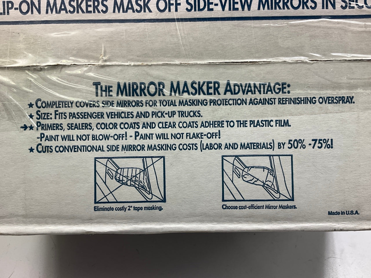 RBL 165 - Plastic Mirror Maskers Overspray Protection Covers, Pack Of 100