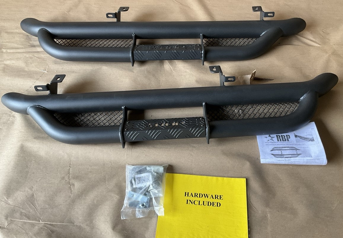 RBP RBP-1508B-RX3 RX-3 Black Side Step Bars For 2007-2017 Jeep Wrangler 2-DOOR