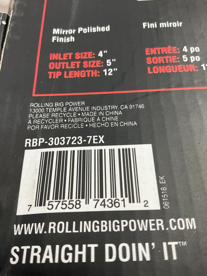 RBP RBP-303723-7EX RX-7 Adjustable Stainless Steel Exhaust Tip - 3'' To 4''
