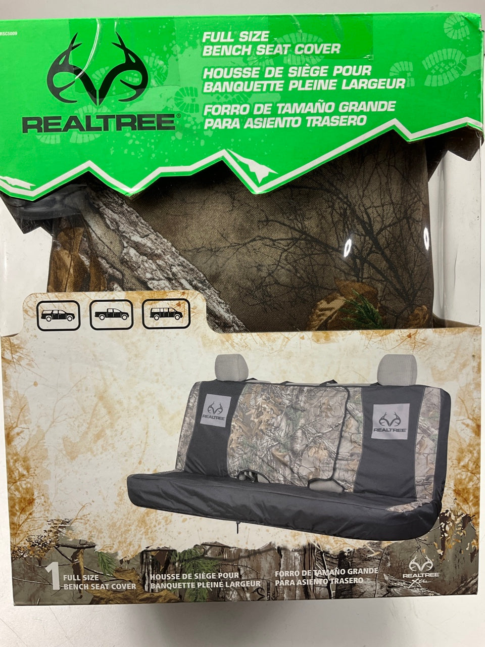 Realtree RSC5009 Full Size Pickup Truck Benchseat Bench Seat Seat Cover, CAMO