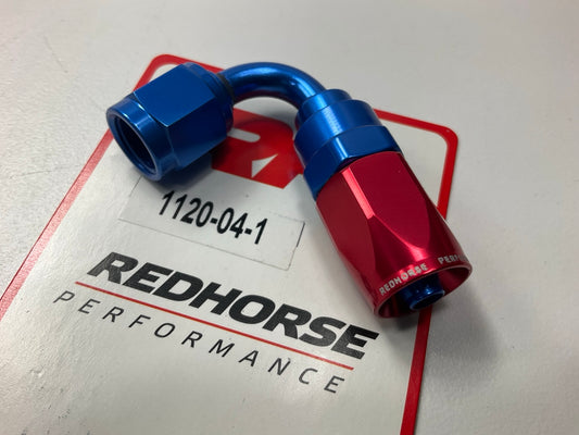 Redhorse 1120-04-1 1000 Series Swivel Seal Hose End Fitting, -4AN Female 120 Deg