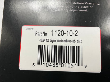 Redhorse 1120-10-2 120 Degree Swivel-Seal -10AN Female Aluminum Hose End Fitting