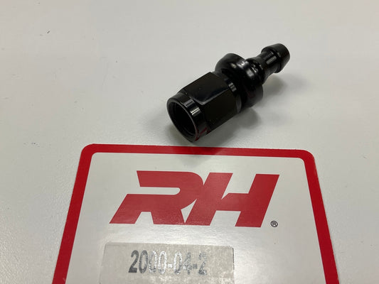 Redhorse 2000-04-2 Push Lock Hose End Fitting, Black Anodized, -04AN Straight