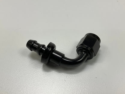Redhorse 2090-04-2 90 Degree -04 AN Push Lock Hose End Fitting, Black Anodized