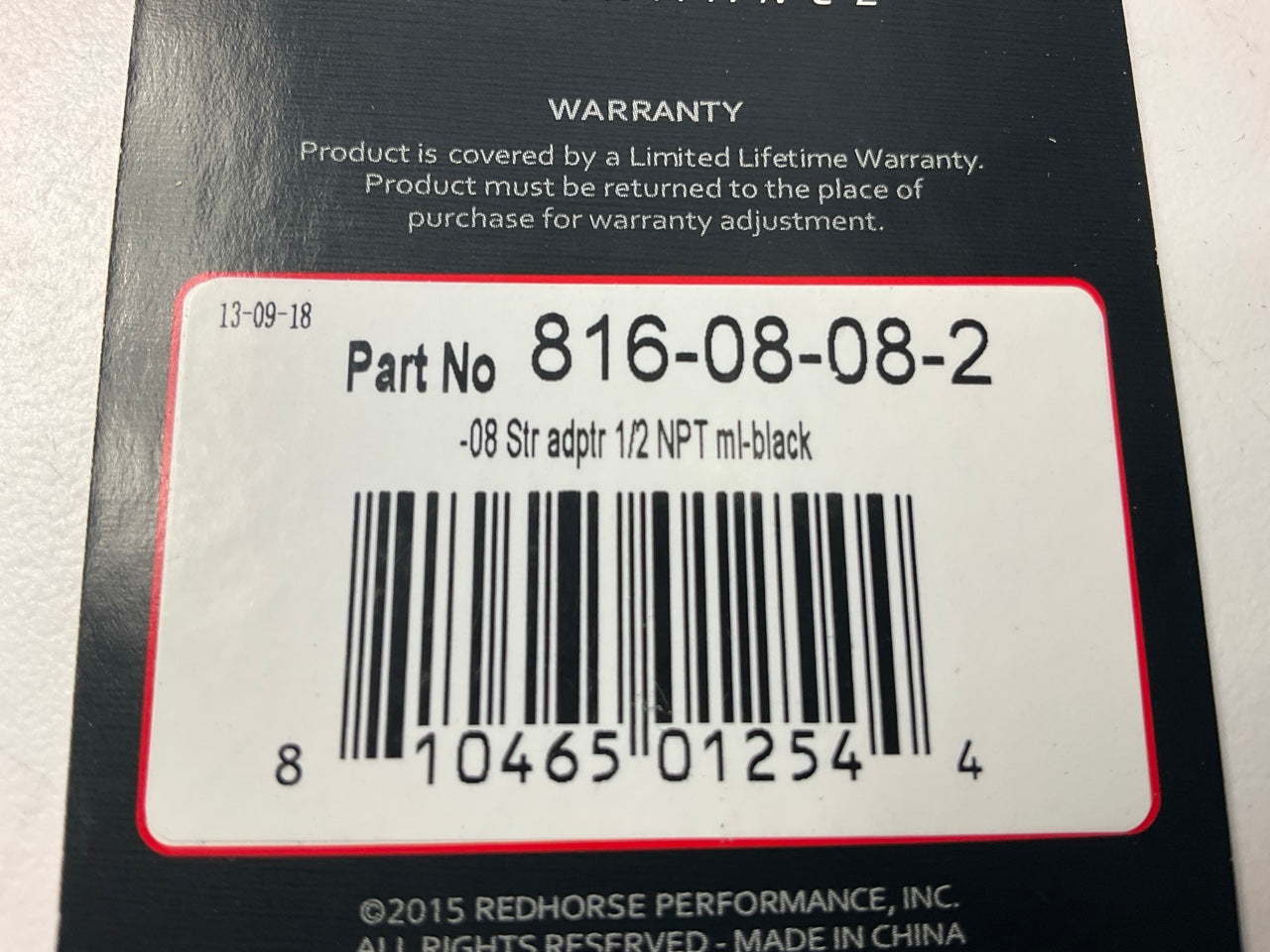 Redhorse 816-08-08-2 816 Series -8 AN To 1/2'' NPT Adapter Straight Fitting