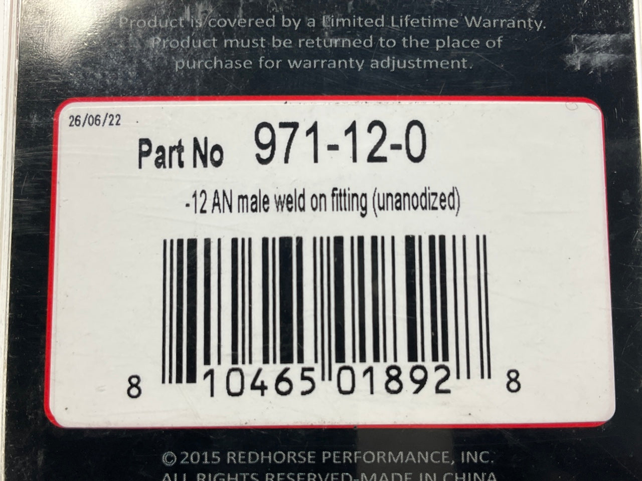 Redhorse 971-12-0 Weld On Adapter AN Male -12an Aluminum Bung