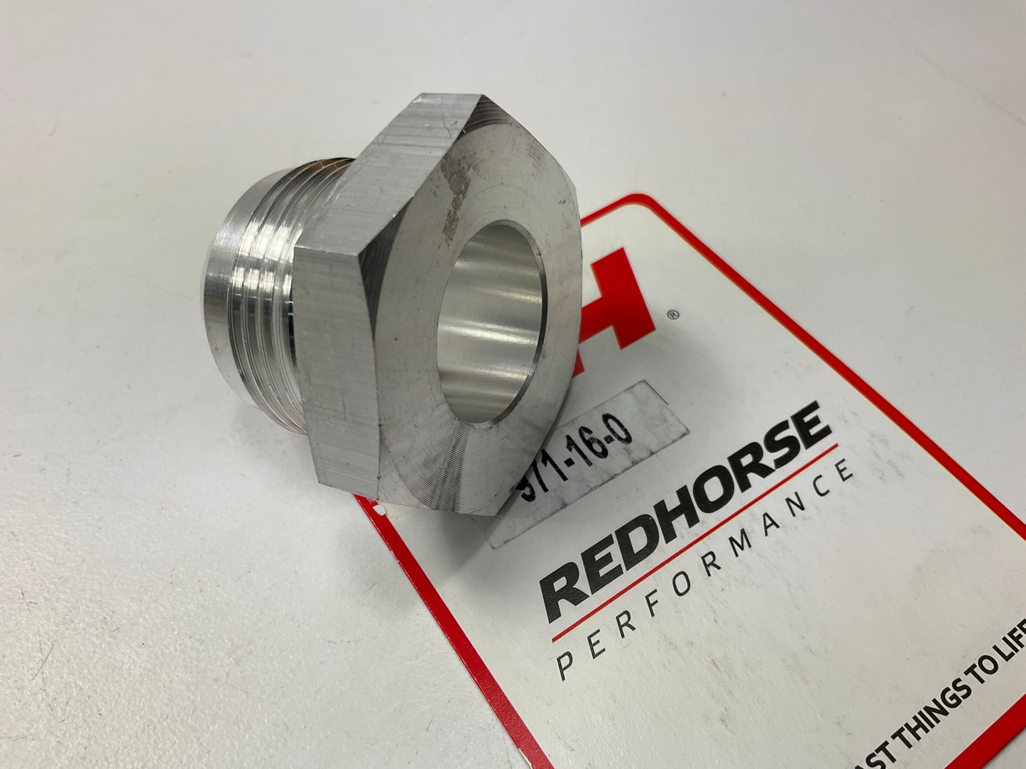Redhorse 971-16-0 Male -16 AN Weld On Aluminum Adapter (unanodized)